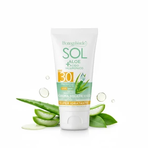 Bottega Verde - SOL Aloe hyaluronsav - Fényvédőkrém arcra - Magas védelem SPF30 - vízálló 50ml Bottega Verde - SOL Aloe hyaluronsav - Fényvédőkrém arcra - Magas védelem SPF30 - vízálló 50ml