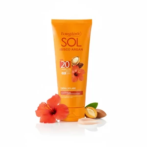 Bottega Verde - SOL Ibisco Argan - Napozókrém - védi és fokozza a barnaságot - Hibiszkusz olajjal és Argán olajjal - SPF20 közepes védelem (200 ml)