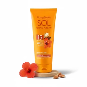 Bottega Verde -SOL Ibisco Argan - Fényvédő krém - védi és fokozza a barnaságot - Hibiszkuszolajjal és Argánolajjal - SPF15 közepes védelem (200 ml) - Vízálló