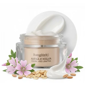 Bottega Verde - AVENA E MALVA - Arckrém - nyugtató és védő - hiperfermentált zab és mályva kivonattal (50 ml) - finom vagy érzékeny bőr