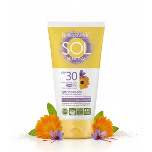 Bottega Verde - SOL Mineral - Fényvédő ásványi szűrőkkel - arc és test - Tenuta Massaini körömvirág és sáfrányvirág kivonattal - magas védelem SPF30 (120 ml) – vízálló - érzékeny bőrre