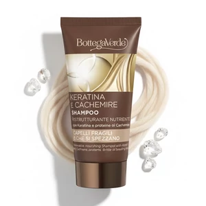 Bottega Verde - Keratina e Cachemire - Helyreállító, tápláló sampon - keratin és kasmír fehérjékkel (Minisize - 40 ml) - törékeny vagy töredezett haj Bottega Verde - Keratina e Cachemire - Helyreállító, tápláló sampon - keratin és kasmír fehérjékkel (Minisize - 40 ml) - törékeny vagy töredezett haj