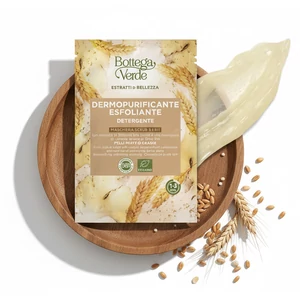 Bottega Verde - 3 az 1-ben bőrradír maszk bio gyömbér kivonattal, citromlevéllel és illóolajjal, bio árpavízzel