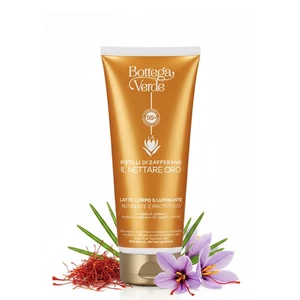 Bottega Verde - Pistilli di Zafferano - Világosító testápoló - tápláló és védő - sáfrányszálakkal, Emullium® Mellifera-val és tápláló növényi olajokkal (200 ml) - minden bőrtípusra