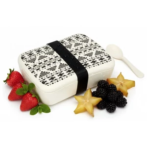 Bambusz uzsonnás doboz (Aztec White and Black)