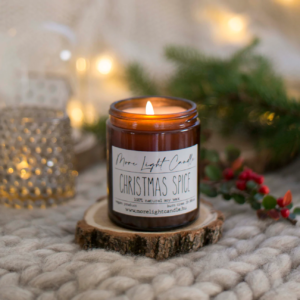 Szójaviasz illatgyertya ámbra üvegben (100% natúr ) - Christmas Spice 120ml