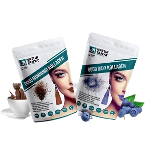 Natur Tanya® Kollagén csomag (cappuccino és áfonya ízű - hal és marha kollagén peptidek, biotin, C-vitamin és cink-biszglicinát)