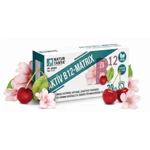 Natur Tanya® AKTÍV B12-MÁTRIX - Magas hatóanyag-tartalmú, bioaktív és fermentált B12-vitamin rágótabletta, természetes vadcseresznye ízben 30db Natur Tanya® AKTÍV B12-MÁTRIX - Magas hatóanyag-tartalmú, bioaktív és fermentált B12-vitamin rágótabletta, természetes vadcseresznye ízben 30db