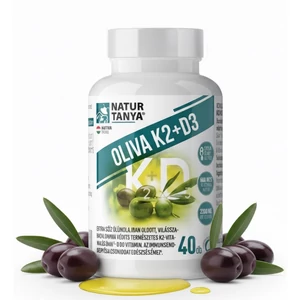Natur Tanya® OLIVA K2+D3 – Világszabadalommal védett vitaMK7® K2-vitaminnal az immunrendszer és a csontozat egészségéhez (40db) Natur Tanya® OLIVA K2+D3 – Világszabadalommal védett vitaMK7® K2-vitaminnal az immunrendszer és a csontozat egészségéhez (40db)