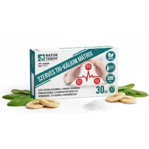 Natur Tanya® Szerves TRI-KÁLIUM MÁTRIX. 3 féle szerves káliummal a normál vérnyomás és izomműködés fenntartásához, az idegrendszer megfelelő működéséhez 30db Natur Tanya® Szerves TRI-KÁLIUM MÁTRIX. 3 féle szerves káliummal a normál vérnyomás és izomműködés fenntartásához, az idegrendszer megfelelő működéséhez 30db