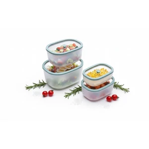 Status Fresko Polipropilén vákuumtároló szett edzett üveg tetővel (Menta 0,5 L + 0,9 L + 1,4 L + 2,3 L )