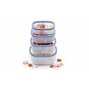 Status Fresko Polipropilén vákuumtároló szett edzett üveg tetővel (Lila 0,5 L + 0,9 L + 1,4 L + 2,3 L)