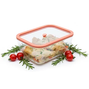 Status Viva boroszilikát üveg vákuumtároló edzett üveg tetővel ( Lazac, 2,6 l )