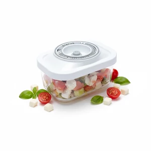 Üveg vákuumtároló doboz, hasáb (Fehér, 0,5 L) Üveg vákuumtároló doboz, hasáb (Fehér, 0,5 L)