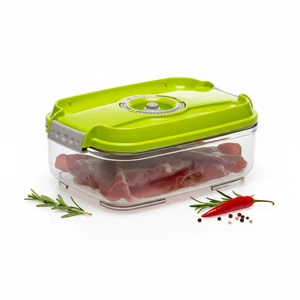 Vákuumtároló doboz, hasáb (zöld, 1,4 L)