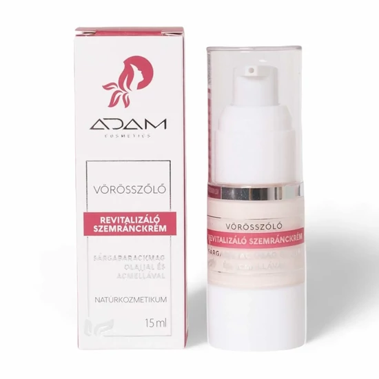 Adam Cosmetics- Vörösszőlő revitalizáló szemránckrém Sárgabarackmag olajjal és Achmellával (20ml)