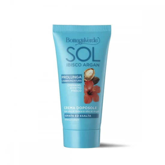 Bottega Verde - SOL Ibisco Argan - Napozás utáni testápoló - frissít és hidratál - (Minisize) - Könnyű textúra - Gyorsan felszívódó 50 ml