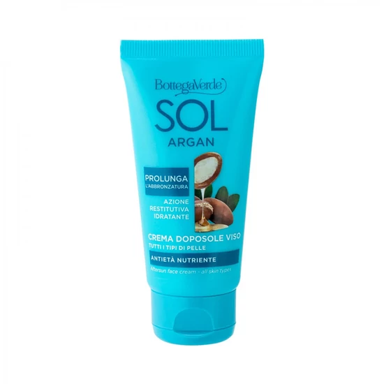 Bottega Verde - SOL Argan - Napozás utáni arckrém - öregedésgátló és tápláló - argánolajjal és növényi kollagénnel (50 ml) - minden bőrtípusra
