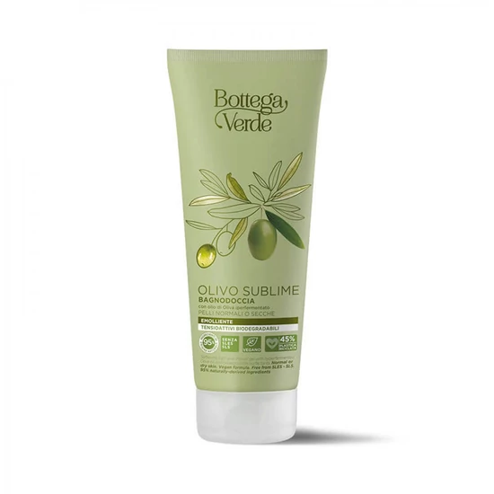 Bottega Verde - Olivo Sublime - Tusfürdő - hiperfermentált olívaolajjal és biológiailag lebomló felületaktív anyagokkal (200 ml) - normál vagy száraz bőrre