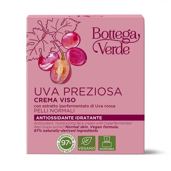 Bottega Verde - UVA PREZIOSA - Arckrém - antioxidáns - hiperfermentált vörösszőlő kivonattal (50 ml) - normál bőrre
