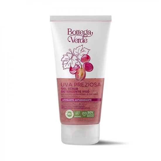 Bottega Verde - UVA PREZIOSA - arctisztító gél - kisimító és antioxidáns - hiperfermentált vörös szőlő kivonattal (150 ml) - normál bőrre