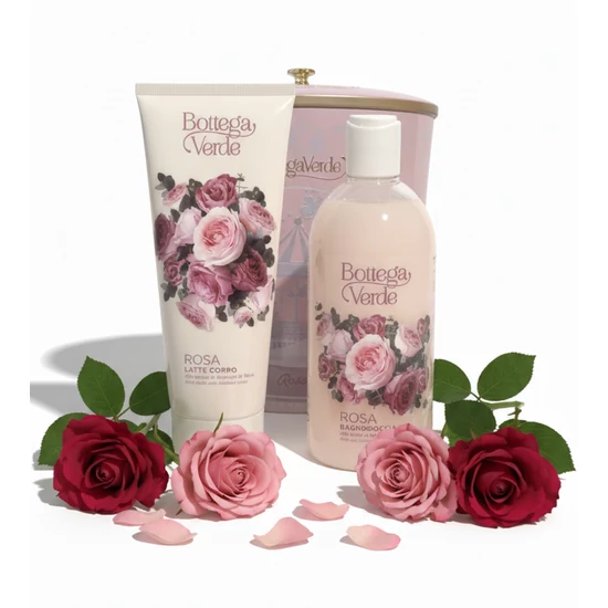 Bottega Verde - Rosa ajándékcsomag fémdobozban
