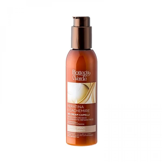 Bottega Verde - Keratina e Cachemire - BB hajkrém - öblítés nélkül - fényesít és helyreállít - Keratin és kasmír fehérjékkel (150 ml) - fénytelen vagy sérült haj