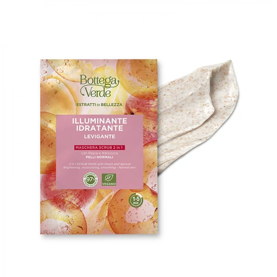Bottega Verde - Szépségkivonatok - 2 az 1-ben bőrradír maszk őszibarackkal és sárgabarackkal