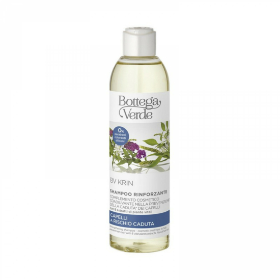 Bottega Verde - BV Krin - Erősítő sampon - kozmetikai kezelés a hajhullás megelőzésére - 8 növényi hatóanyaggal (250 ml)