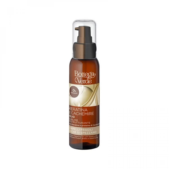 Bottega Verde - Keratina e Cachemire - Haj regeneráló olaj - Keratinnal és Kasmír Proteinnel (100 ml) - törékeny és töredezett hajra