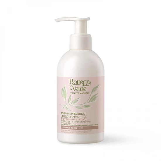 Bottega Verde -Avena e Prebiotico [Protezione+] - Intim folyékony szappan - óvja a bőr természetes védekezőképességét - Tenuta Massaini zabtejjel és Biolin Prebiotic (250 ml) - nyugtató és védő hatású