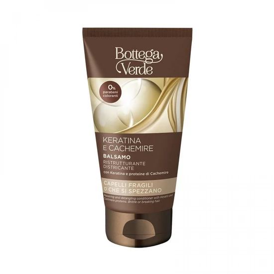 Bottega Verde - Keratina e Cachemire - Kifésülést segítő kondicionáló - keratinnal és kasmír proteinnel (150 ml) - törékeny és töredező haj