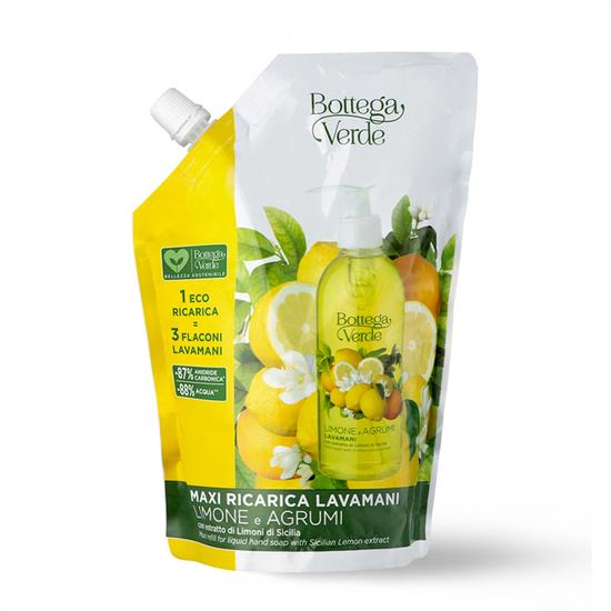Bottega Verde - Limone e Agrumi - Maxi folyékony szappan utántöltő szicíliai citrom kivonattal (750 ml)