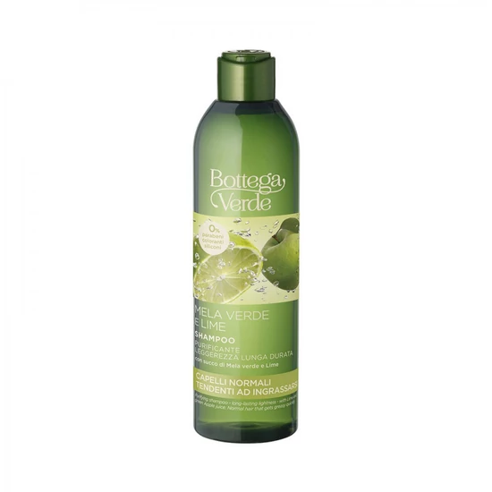 Bottega Verde - Mela verde e Lime - Sampon - hosszan tartó könnyedség - Lime és zöld alma levével - normál, gyorsan zsírosodó hajra (250 ml)