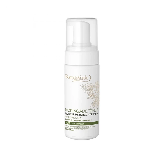 Bottega Verde - Moringadefence - Gyengéd, méregtelenítő arctisztító hab moringa olajjal és Oxigeskin®-nel (100 ml) - Minden bőrtípusra - 40 év felett