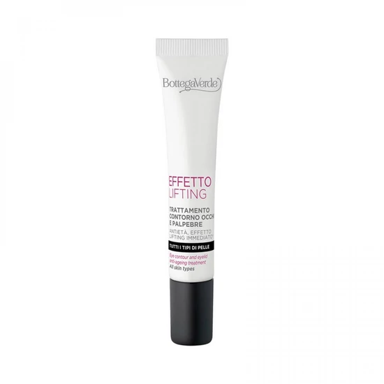 Bottega Verde - Effetto Lifting - Szemkontúr és szemhéj öregedésgátló kezelés, azonnali lifting hatás, hialuronsavval, ceramidokkal és lótuszvirág kivonattal (15 ml)