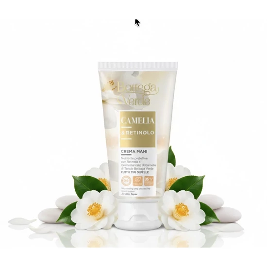 Bottega Verde - Camelia & Retinolo - Kézkrém - Tápláló és védő kézkrém 75ml