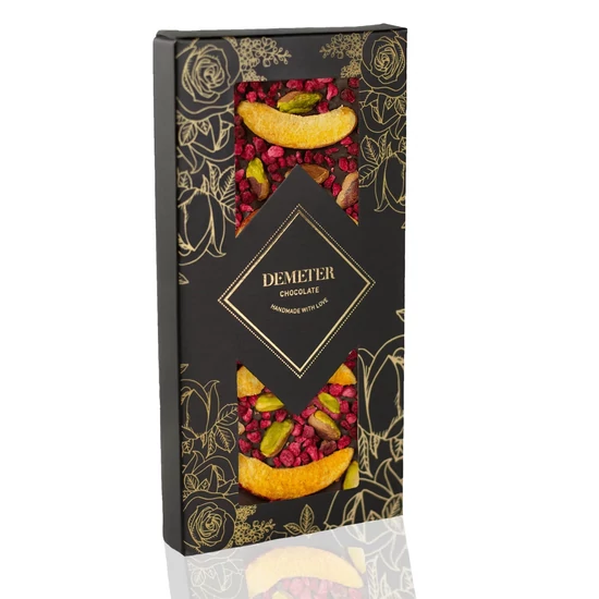 Demeter Chocolate - Étcsokoládé málnával, sárgabarackkal és pisztáciával