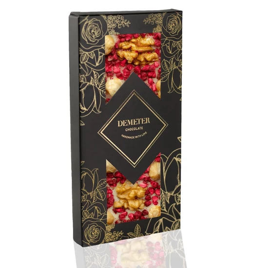 Ments meg! - Demeter Chocolate - Fehércsokoládé dióval, málnával és mogyoróval