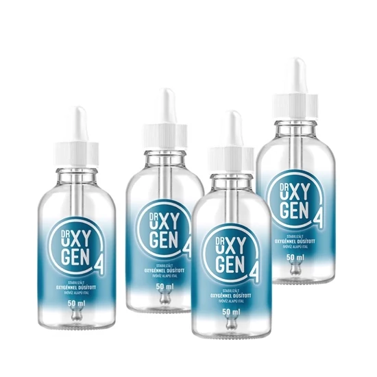 Dr. Oxygen csomag - 4 db Stabilizált Folyékony Oxigén csepp (pipettás) 50ml