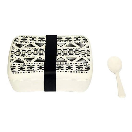 Bambusz uzsonnás doboz (Aztec White and Black)