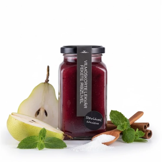 Kaldeneker Lekvárosház -  Vilmoskörte-feketeribizli lekvár steviával (312 ml)