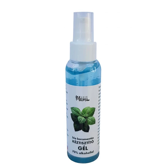 Kéztisztító gél 70% alkohollal (Pumpás, 100 ml, Bio borsmenta)