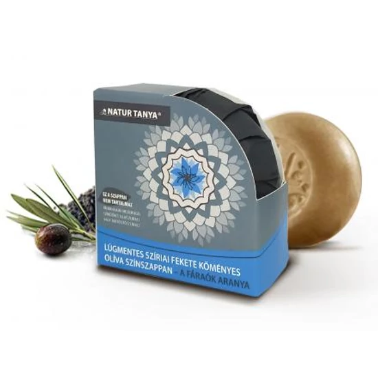 Natur Tanya® Lúgmentes Színszappan - Fekete kömény olajjal – Gyulladt, viszkető, gombás, allergiás bőrproblémákra  100 gr