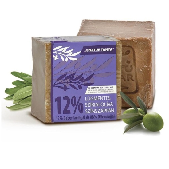 Natur Tanya® Lúgmentes Színszappan - 12% Babérfaolaj és 88% Olívaolaj, 2000 éves receptúra, 0,001 % lúg 200 gr