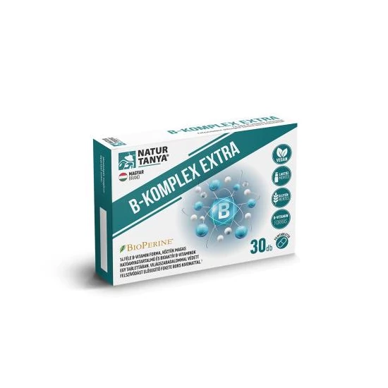 Natur Tanya - B-KOMPLEX EXTRA - 14 féle B-vitamin forma, köztük bioaktív B-vitaminok, sáfrány és világszabadalommal védett fekete bors kivonat