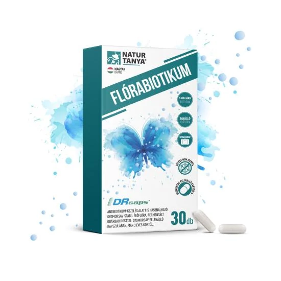 Natur Tanya® FLÓRABIOTIKUM - nemzetközi törzsgyűjteménybe letétbe helyezett probiotikum és fermentált prebiotikum a bélmikrobiom egyensúlyához 30 db