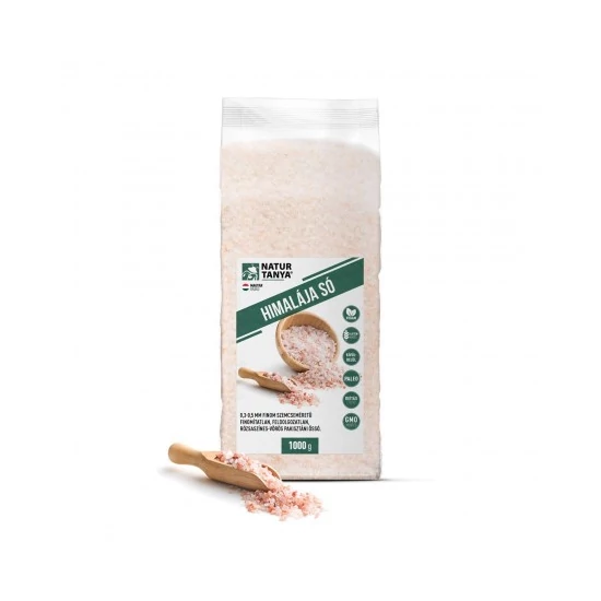 Natur Tanya® Himalája Só- 0,3-0,5 mm finom szemcseméretű finomítatlan, feldolgozatlan, rózsaszínes-vörös pakisztáni só 1000g