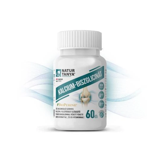 Natur Tanya® KALCIUM-BISZGLICINÁT - világszabadalommal védett BioPerine® és D3-vitamin 60 db