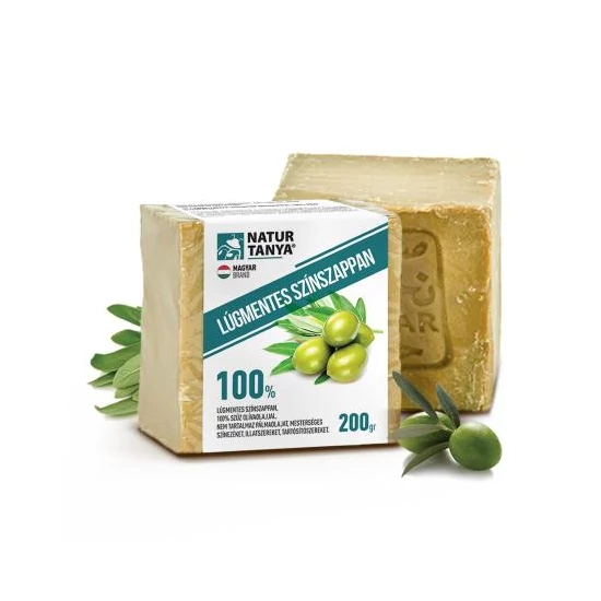 Natur Tanya® Lúgmentes Színszappan - 100% Szűz Olivaolajjal. Minden bőrtípusra, arcra, testre, hajra és érzékeny felületen is 200 gr